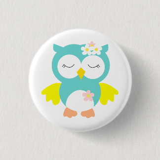 owl 1 inch round button