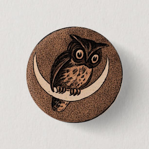 Owl 1 Inch Round Button