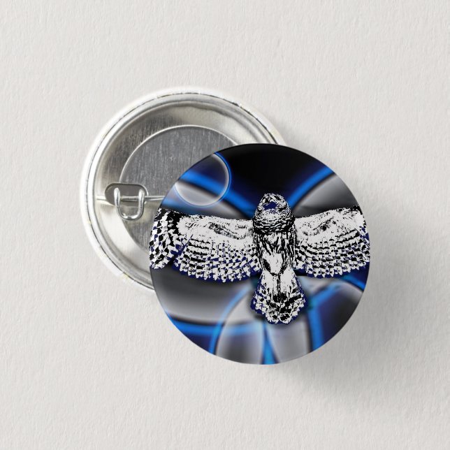 Owl 1 Inch Round Button (Front & Back)