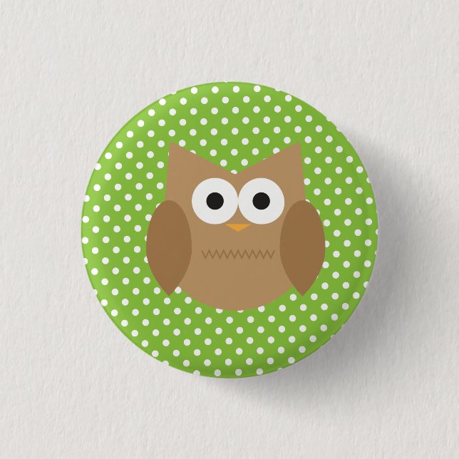 Owl 1 Inch Round Button (Front)