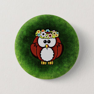 Owl 2 Inch Round Button