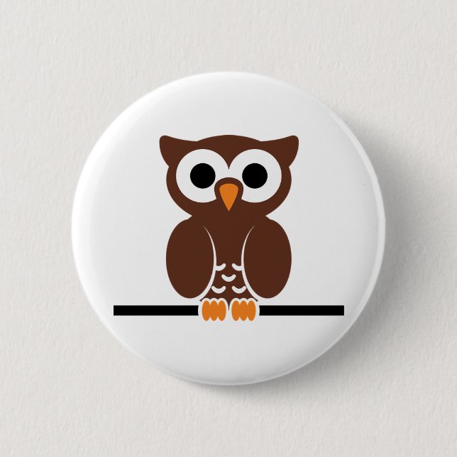 Owl 2 Inch Round Button (Front)