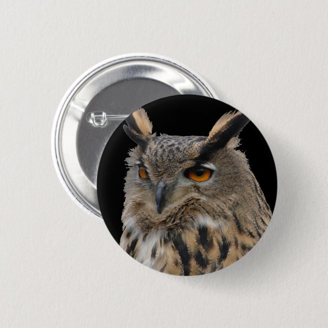 Owl 2 Inch Round Button (Front & Back)