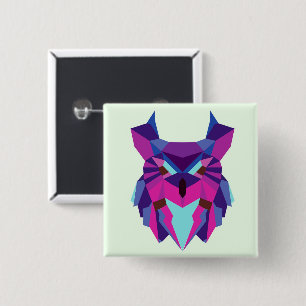 Owl 2 Inch Square Button