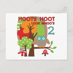 Owl 2nd Birthday T-shirts and Gifts Postcard