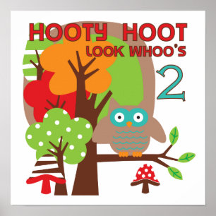 Owl 2nd Birthday T-shirts and Gifts Poster