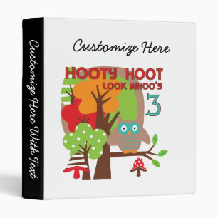 Owl 3rd Birthday T-shirts and Gifts Binder