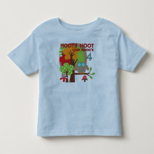 Owl 4th Birthday T shirts and Gifts