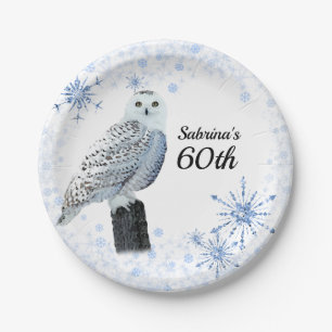 Owl 60th Birthday Party Paper Plate