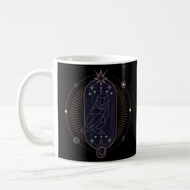 Owl  Alchemy  Occult  Sacred Geometry  Esoteric  Coffee Mug (Left)