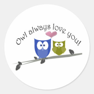 Owl always love you! classic round sticker