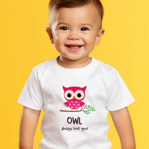 Owl Always Love you Print Modern White Baby Tshirt