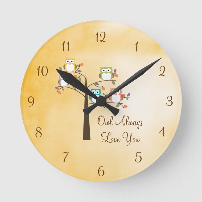 Owl Always Love You Round Clock (Front)
