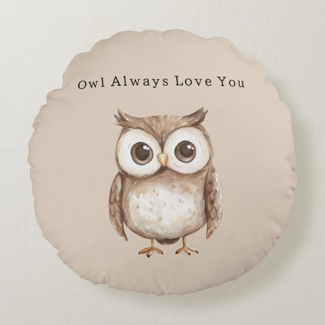 Owl Always Love You Round Pillow (Front)