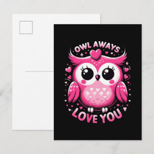 Owl Always Love You - Valentines Day Invitation Postcard