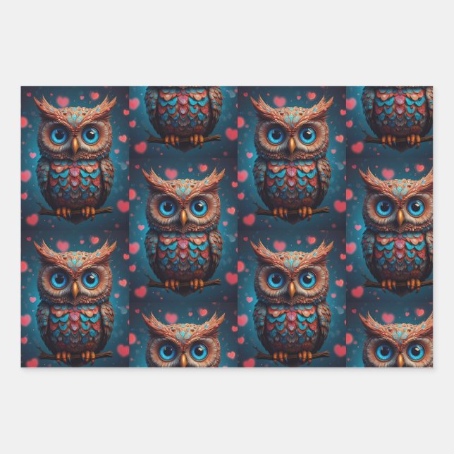 Owl always love you wrapping paper sheet (Front)