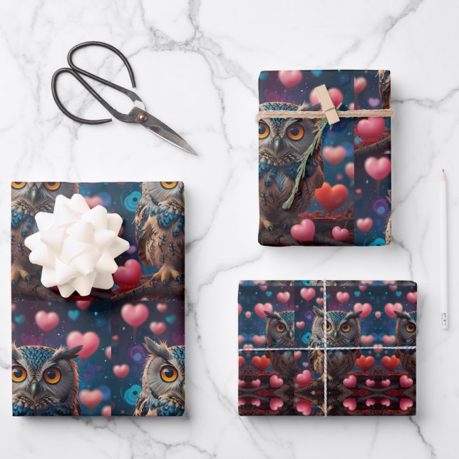 Owl always love you wrapping paper sheet (Front)