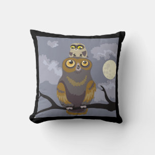 Owl and Baby~pillow Throw Pillow