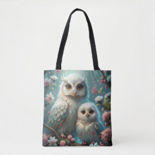 Owl and Baby Tote Bag
