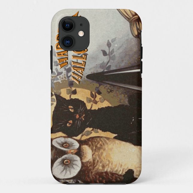 Owl and Cat Halloween Case-Mate iPhone Case (Back)