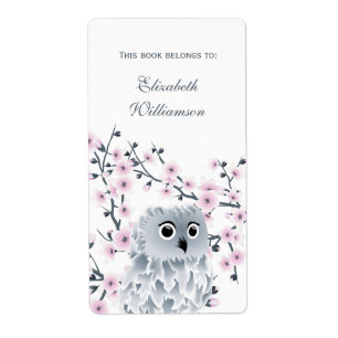 Owl And Cherry Blossom Pink This Book Belongs To 