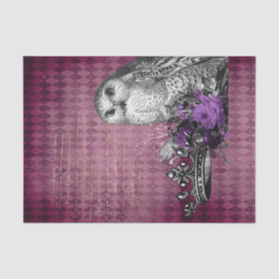 Owl and Crown Decoupage Tissue Paper