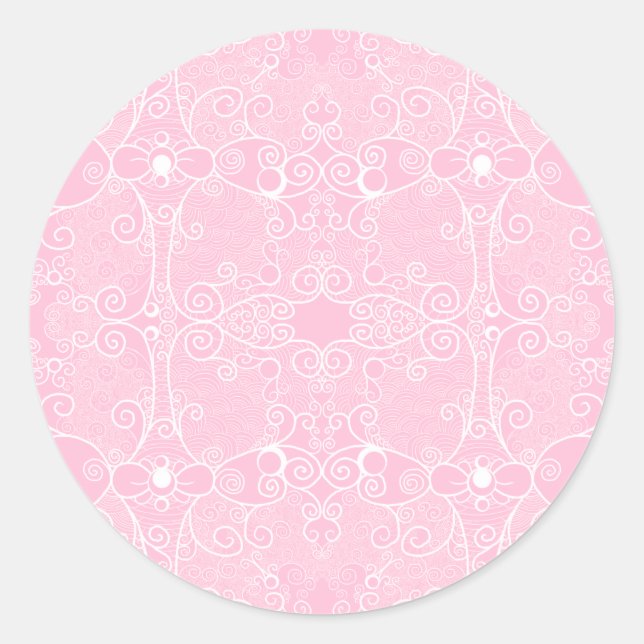 Owl and Firefly Lace Classic Round Sticker (Front)