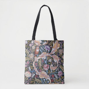 Owl and Flowers, William Morris Tote Bag