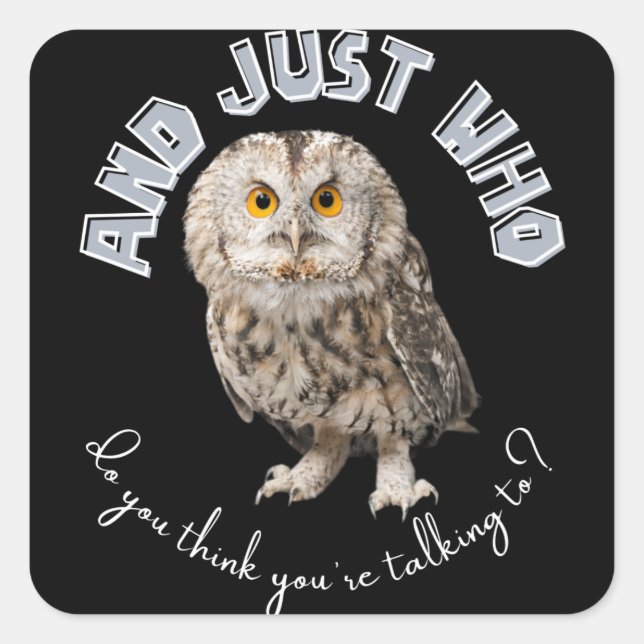 Owl: And Just Who Do You Think You're Talking To? Square Sticker (Front)