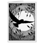 Owl and Moon Cross Hatched