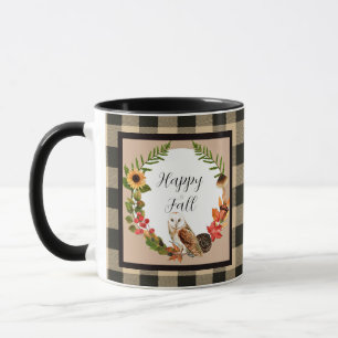 Owl and nature with customizable text mug