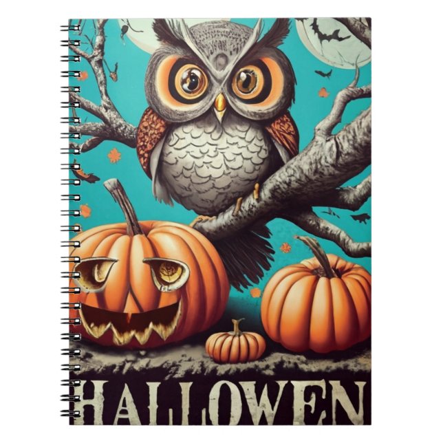 Owl and Pumpkin Notebook for Halloween (Front)