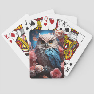 Owl and Roses  Playing Cards