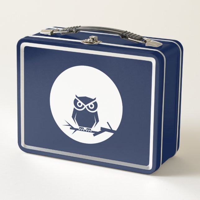 Owl and the Moon Metal Lunch Box (Front)
