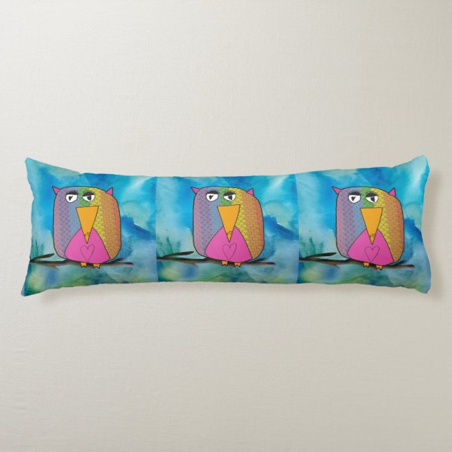 Owl "Art by Kids" Body Pillow (Front)