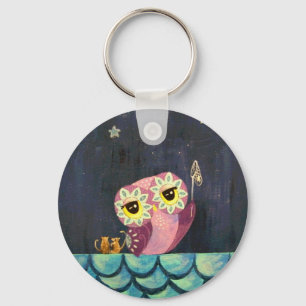 Owl Art - Catch A Falling Star Keychain
