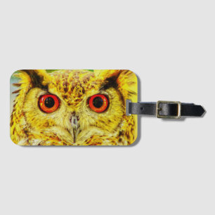 Owl Art Luggage Tag