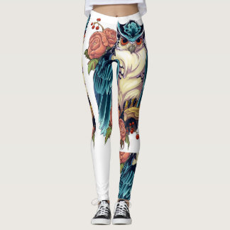 Owl Art Tattoo Design Dames Leggings