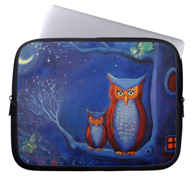 Owl Art "The Forest At Night" Laptop Case (Front)