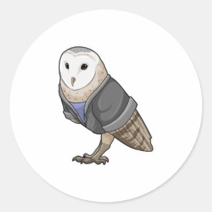 Owl as Secretary Classic Round Sticker