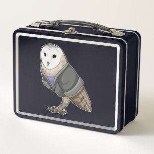 Owl as Secretary Metal Lunch Box