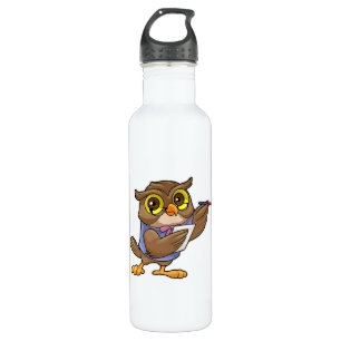 Owl as Secretary with Pen & Note 710 Ml Water Bottle