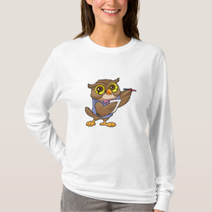 Owl as Secretary with Pen & Note T-Shirt