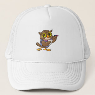 Owl as Secretary with Pen & Note Trucker Hat