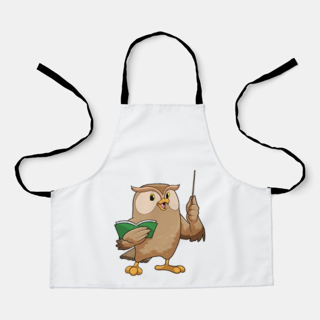 Owl as Teacher with Book & Pointer Apron (Front)