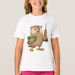 Owl as Teacher with Book & Pointer T-Shirt