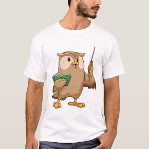 Owl as Teacher with Book & Pointer T-Shirt