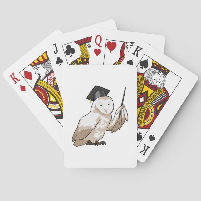 Owl as Teacher with Pointer Playing Cards (Back)