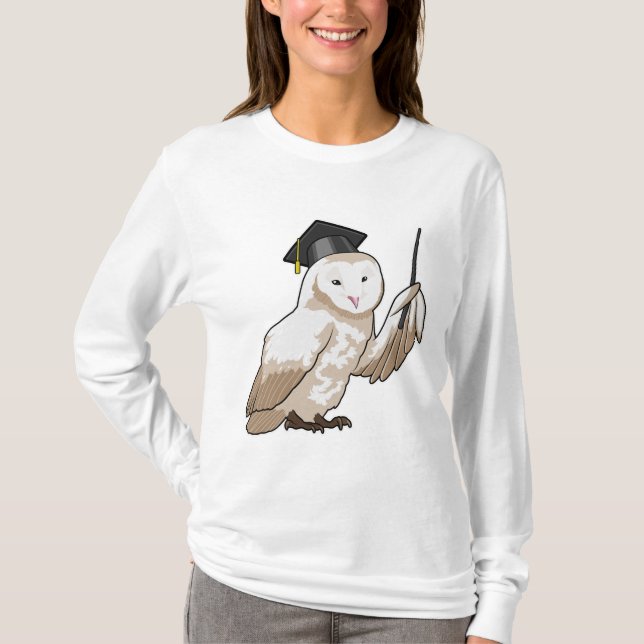 Owl as Teacher with Pointer T-Shirt (Front)
