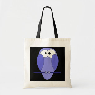 Owl at Night. Blue, Black. Tote Bag